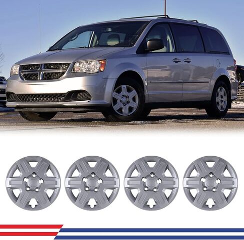 NIXON OFFROAD 16 Inch Hubcaps for 2008-2016 Dodge Grand Caravan/2008-2010 Chrysler Town&Country [Only Fit Steel Wheel] Wheel Rim Cover (Set of 4) Hub Caps Replacement for Car (Lacquer) in Saudi Arabia
