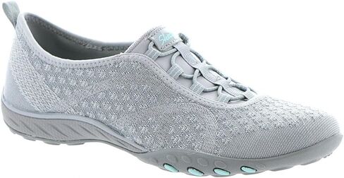 Skechers Sport Women's Breathe Easy Fortune Fashion Sneaker, White/Silver, 9.5 M US in Saudi Arabia