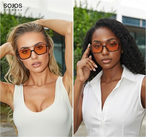 نظارات شمسية عصرية من SOJOS للنساء والرجال مستقطبة بتصميم مربع Y2K نظارات شمسية كبيرة الحجم SJ2659 in Saudi Arabia