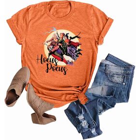 Anbech Womens Hocus Pocus Halloween T-Shirt Sanderson Sisters Print Classic Movie Tee Tops in Kuwait