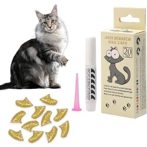 20pcs Cat Nail Caps Clear with Glue Pet Kitten Cat Claw Caps Cat Claw Covers for Indoor Cats - Clear - XS in Kuwait