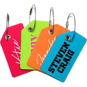 Personalized Luggage Tags for Suitcases TSA Approved - Bright Custom Bag Tags for Travel - Suitcase Tags as a Identifiers - Silicone as Bag Tags for Backpacks. in Saudi Arabia