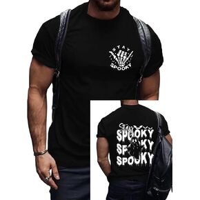 Men Shirts Halloween Spooky Season Graphic Tshirts Funny Short Sleeve Tee Top in Saudi Arabia