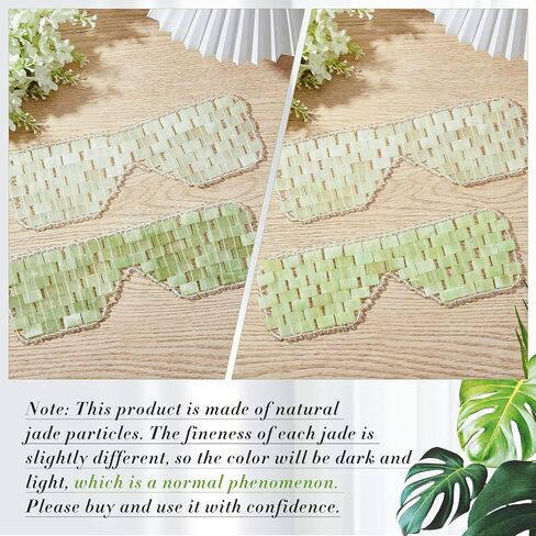 Hercicy 1 Pcs Jade Eye Mask Green Jade Stone Facial Cooling Mask for Alleviate Puffiness Face Massage Relax Eyes Relieve Migraine Meditation Beauty (Green) in Saudi Arabia