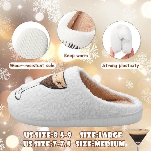 Geyoga Martini Espresso Slippers Sock Lover Gift Women Indoor Anti-slip Warm Slippers Plush Martini Slippers Christmas Gift in Saudi Arabia