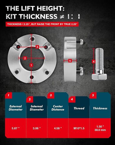 KAX 2.25" Front Leveling Lift Kits Fit for F-150, Suspensions Strut Spacers Raise the Front 2.25 inch in Saudi Arabia