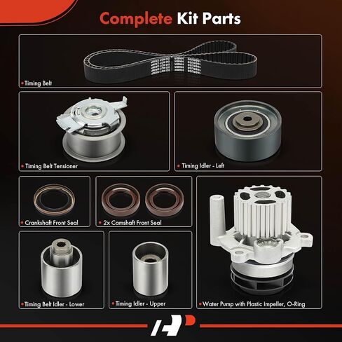 A-Premium Engine Timing Belt Kit with Water Pump Compatible with Volkswagen 2009-2014 Jetta 2.0L, 2010-2013 Golf 2.0L & Audi 2010-2013 A3 2.0L in Saudi Arabia