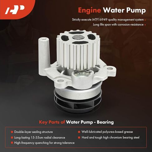 A-Premium Engine Timing Belt Kit with Water Pump Compatible with Volkswagen 2009-2014 Jetta 2.0L, 2010-2013 Golf 2.0L & Audi 2010-2013 A3 2.0L in Saudi Arabia