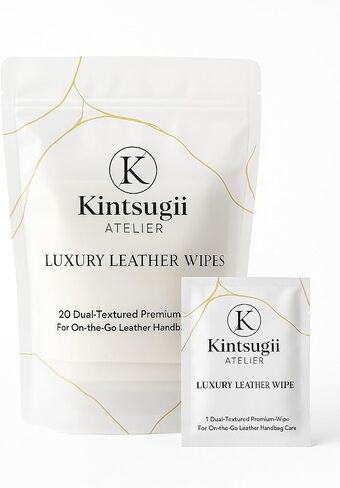 Luxury Leather Handbag Wipes – Individually Wrapped, Dual-Textured Cleaning for Purses, Shoes & Leather Goods – Safe, Non-Rinse, On-the-Go Care, 20 Count by Kintsugii Atelier in Saudi Arabia