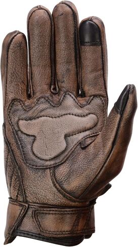 Milwaukee Leather Men's Distressed Brown Leather Gloves with Gel Palm and Knuckle Protectors in Saudi Arabia