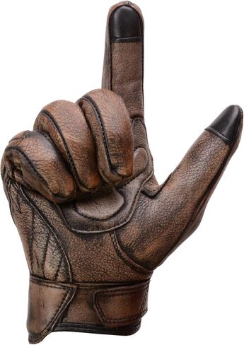 Milwaukee Leather Men's Distressed Brown Leather Gloves with Gel Palm and Knuckle Protectors in Saudi Arabia