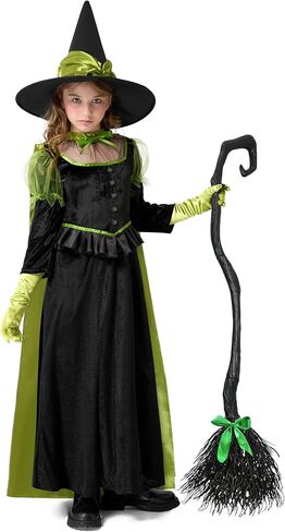 Spooktacular Creations Halloween Child Girl Black Wizard Witch Costume, Kids Witch Outfit Set for Halloween Dress Up Parties in Saudi Arabia