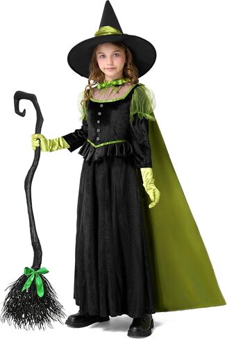 Spooktacular Creations Halloween Child Girl Black Wizard Witch Costume, Kids Witch Outfit Set for Halloween Dress Up Parties in Saudi Arabia
