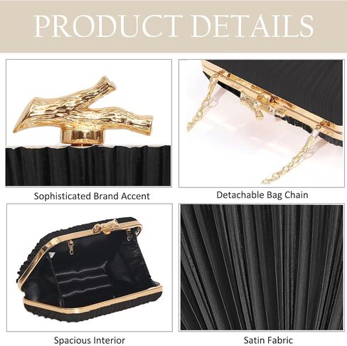 حقيبة يد نسائية للسهرة وحقيبة يد رسمية من الساتان مع سلسلة قابلة للفصل لحفلات الزفاف in Kuwait