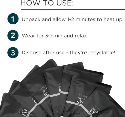 REPOSE Steam Eye Mask - Instant, Self-Heating Sleep Mask - Eye Strain Relief Mask to Help Reduce Eye Puffiness & Soothe Tired Eyes | Unscented, Single Use, Travel Friendly Warm Eye Mask - 10 Count in Kuwait
