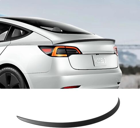BASENOR 2024 Spoiler for Tesla Model 3 Performance Trunk Wing ABS Matte Carbon Fiber in Kuwait