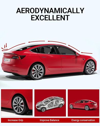 BASENOR 2024 Spoiler for Tesla Model 3 Performance Trunk Wing ABS Matte Carbon Fiber in Kuwait