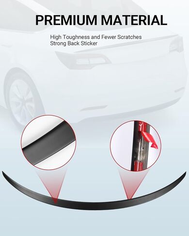 BASENOR 2024 Spoiler for Tesla Model 3 Performance Trunk Wing ABS Matte Carbon Fiber in Kuwait