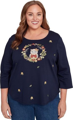 Owl Wreath Embroidered Top in Saudi Arabia