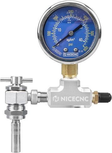 NICECNC دراجة نارية 600 رطل لكل بوصة مربعة أداة تعبئة النيتروجين عالية الدقة مع تمديد خاص لجميع الصدمات مع صمام تعبئة شريدر in Saudi Arabia