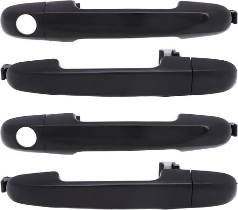 ECCPP Door Handles Exterior Outer Ontside Front Rear Driver Passenger Side Replacement for 2006-2010 for Hyundai Elantra Black(4pcs) in Saudi Arabia
