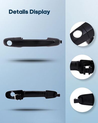 ECCPP Door Handles Exterior Outer Ontside Front Rear Driver Passenger Side Replacement for 2006-2010 for Hyundai Elantra Black(4pcs) in Saudi Arabia