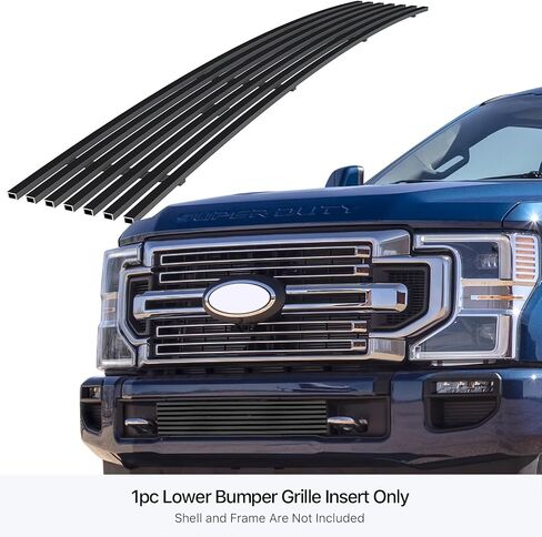 APS Compatible with Ford F-250 F-350 F-450 2020-2022 Lower Bumper Stainless Steel Black 8x6 Horizontal Billet Front Grill Grille Insert F65066J in Saudi Arabia