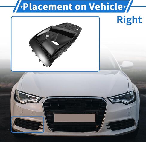الضباب الخفيف شواء الجبهة السفلى الوفير الضباب غطاء خفيف إدراج No.8W6807682T لأودي A5 2021-2023 أسود ABS 1 قطعة السيارة الأمامية اليمنى in Saudi Arabia