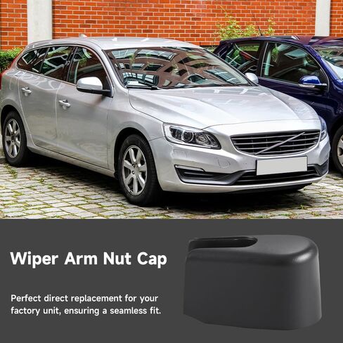 Premium Rear Windshield Wiper Arm Nut Cover Cap for Volvo V60 2014-2018 / Volvo V90 2017-2021 / XC90 2016-2022 | Weather-Resistant Plastic | Replaces 31253325 in Saudi Arabia