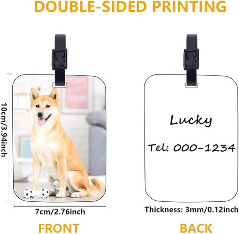 4 PCS Sublimation Luggage Tags White Blank Heat Transfer Bag Tags with Strap Name ID Card Label Tag for DIY Travel Suitcase Sports Bags in Saudi Arabia
