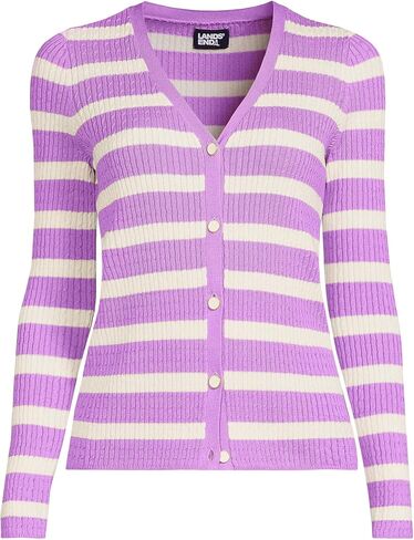 Lands' End Women's Drifter Baby Cable Vneck Cardigan Sweater in Saudi Arabia