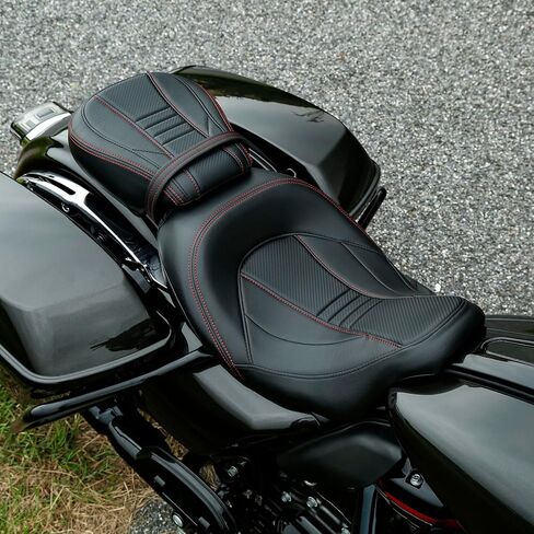 نسخة. دراجة نارية منخفضة المظهر من رايدر بمقعدين تناسب Harley Davidson 2009-2023 Street Glide FLHX، FLHXSE، Road Glide FLTRX، Road King FLHR، Electra Glide Classic FLHTC، Black Stiting in Kuwait