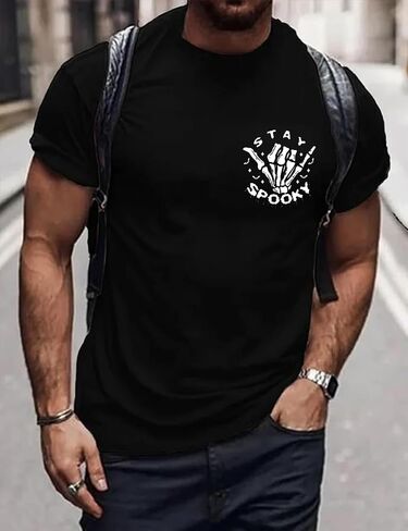 Men Shirts Halloween Spooky Season Graphic Tshirts Funny Short Sleeve Tee Top in Saudi Arabia