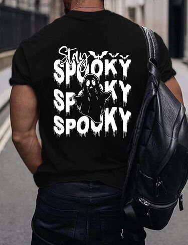 Men Shirts Halloween Spooky Season Graphic Tshirts Funny Short Sleeve Tee Top in Saudi Arabia