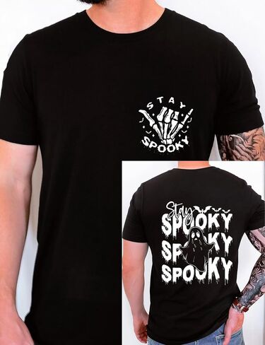 Men Shirts Halloween Spooky Season Graphic Tshirts Funny Short Sleeve Tee Top in Saudi Arabia