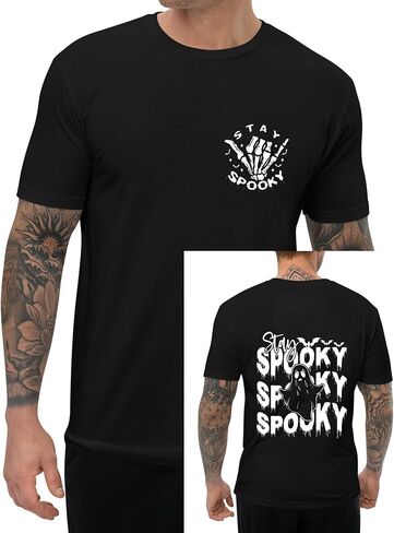 Men Shirts Halloween Spooky Season Graphic Tshirts Funny Short Sleeve Tee Top in Saudi Arabia