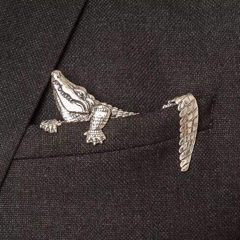 Vintage Alligator & Octopus Animal Brooch for Men Women, Retro Gold/Silver Rhinestone Animal Pin for Blazer Lapel, Suit Jacket, Backpack, Bag Decoration in Saudi Arabia