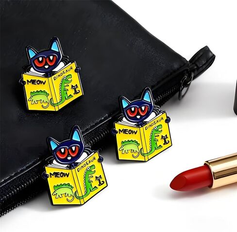 2/3/5pcs Funny Cat Enamel Pin, Novelty Cartoon Cute Pins for Hats, Backpacks, Bags and Lanyards in Kuwait