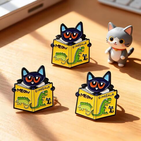 2/3/5pcs Funny Cat Enamel Pin, Novelty Cartoon Cute Pins for Hats, Backpacks, Bags and Lanyards in Kuwait