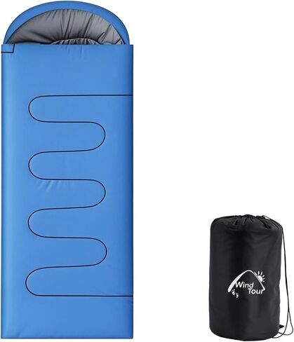 Wind Tour 3 Season Lightweight Waterproof Sleeping Bag Indoor & Outdoor Spliceable Single Sleeping bag 1.35kg with left and right zippers for Hiking Backpacking Camping Traveling in Kuwait