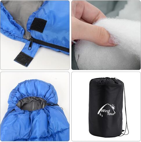 Wind Tour 3 Season Lightweight Waterproof Sleeping Bag Indoor & Outdoor Spliceable Single Sleeping bag 1.35kg with left and right zippers for Hiking Backpacking Camping Traveling in Kuwait