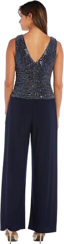 R&M Richards Elegant Metallic Glitter Knit Sleeveless Jumpsuit W/Cowl Neck & Wide-Leg Pants in Saudi Arabia