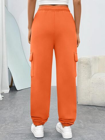 Trendy Queen Womens Cargo Sweatpants Oversized Fleece Joggers Baggy Athletic Pants with Pocket in Saudi Arabia
