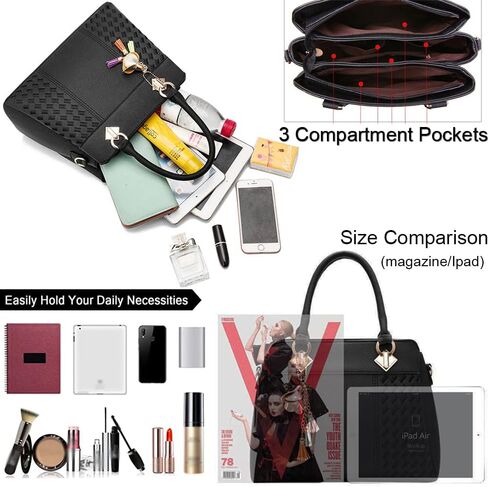 Top Handle Satchel Bag for Women Stylish Shoulder Tote Purse Crossbody Genuine Leather Bags for Casual or Workwear in Saudi Arabia