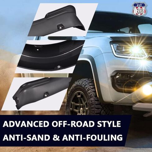 PIT66 Fender Flares, Compatible With 2014-2021 Toyota Tundra, Textured Pocket Riveted Style Wheel Flares, 4pcs in Saudi Arabia