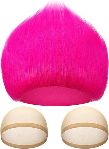 Funny Crazy Wig with 2 Hairnet Hairy Headband Novelty Crazy Hair Wig Costume Accessory for Parties Cosplay Halloween(Sky Blue) in Saudi Arabia