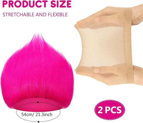Funny Crazy Wig with 2 Hairnet Hairy Headband Novelty Crazy Hair Wig Costume Accessory for Parties Cosplay Halloween(Sky Blue) in Saudi Arabia