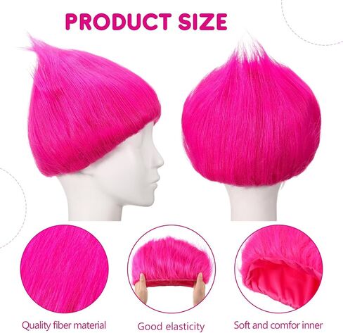 Funny Crazy Wig with 2 Hairnet Hairy Headband Novelty Crazy Hair Wig Costume Accessory for Parties Cosplay Halloween(Sky Blue) in Saudi Arabia