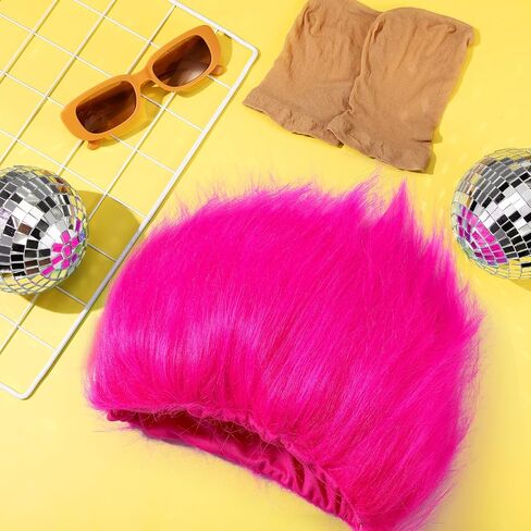 Funny Crazy Wig with 2 Hairnet Hairy Headband Novelty Crazy Hair Wig Costume Accessory for Parties Cosplay Halloween(Sky Blue) in Saudi Arabia