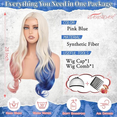 بارسدار باروكات قصيرة باللون الأزرق الداكن - شعر مستعار قصير أزرق غير متناظر على شكل بوب للنساء، شعر مستعار طبيعي سميك وناعم صناعي أنيمي كارتون كوسبلاي للحفلات الهالوين والحزن in Kuwait